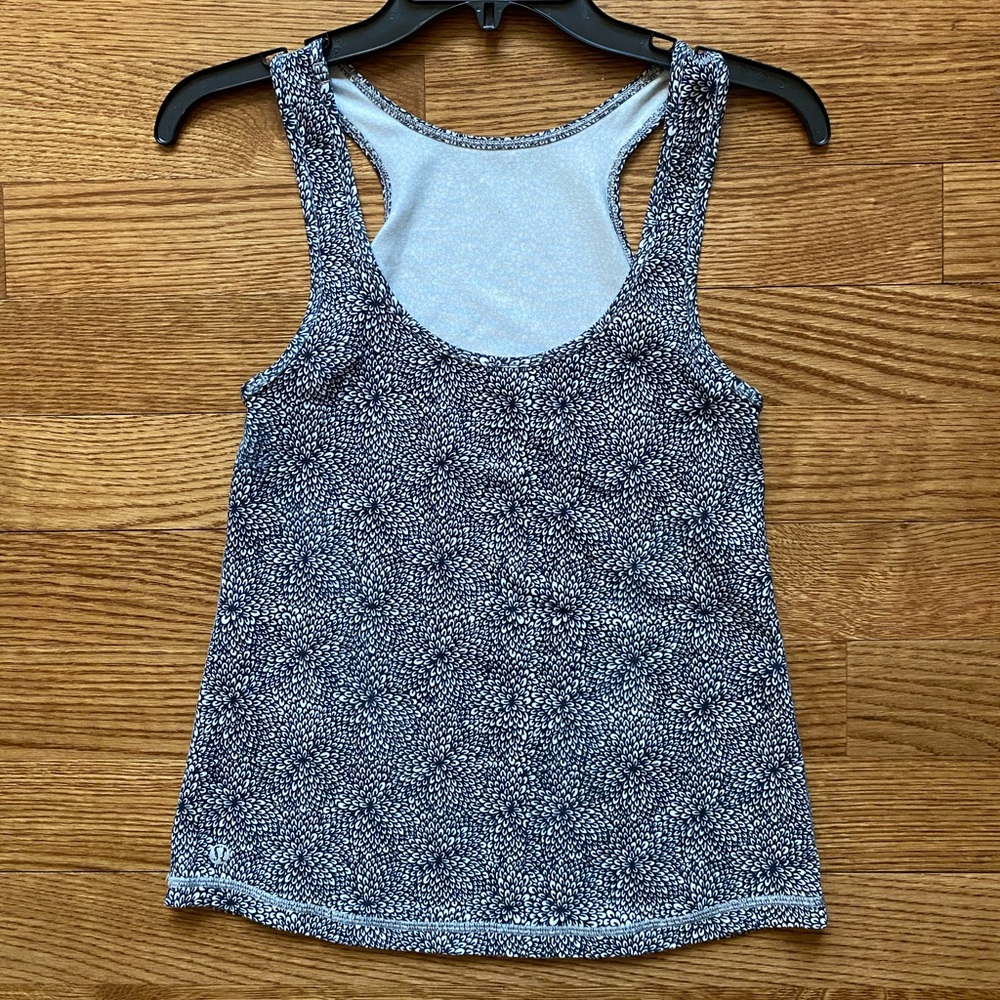 Lululemon racerback black and white floral